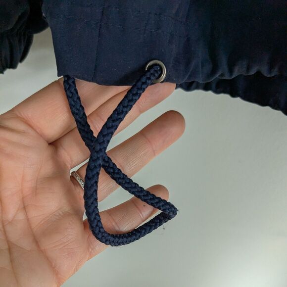 Vtg Georgia Tech 1/2 Zip Pullover Jacket XL Blue 90s Logo Windbreaker GT Hood - Picture 14 of 14